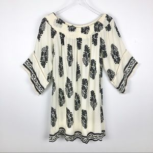 Kori America Off Shoulder Tunic Shift Dress Ivory